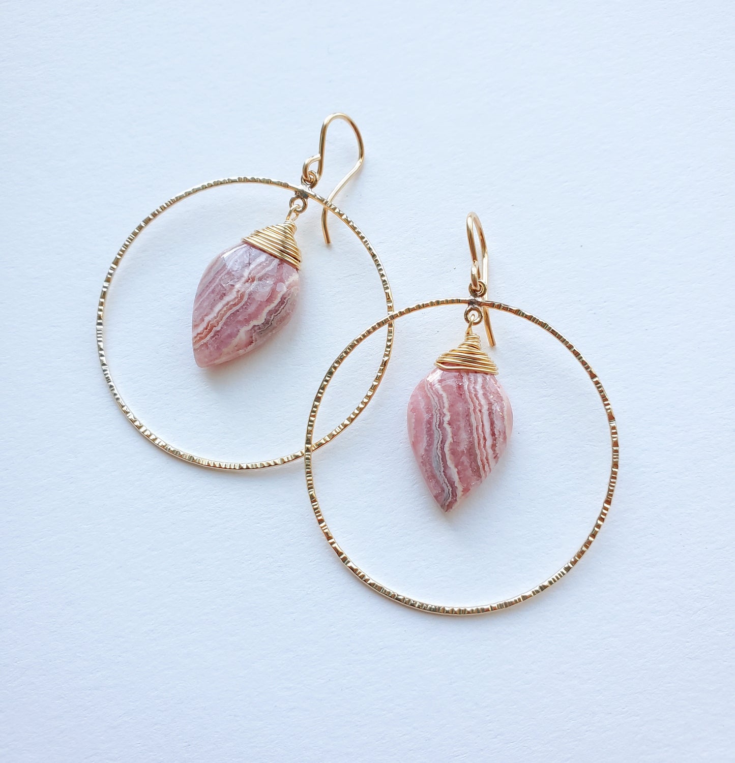 Rhodochrosite Window Earrings