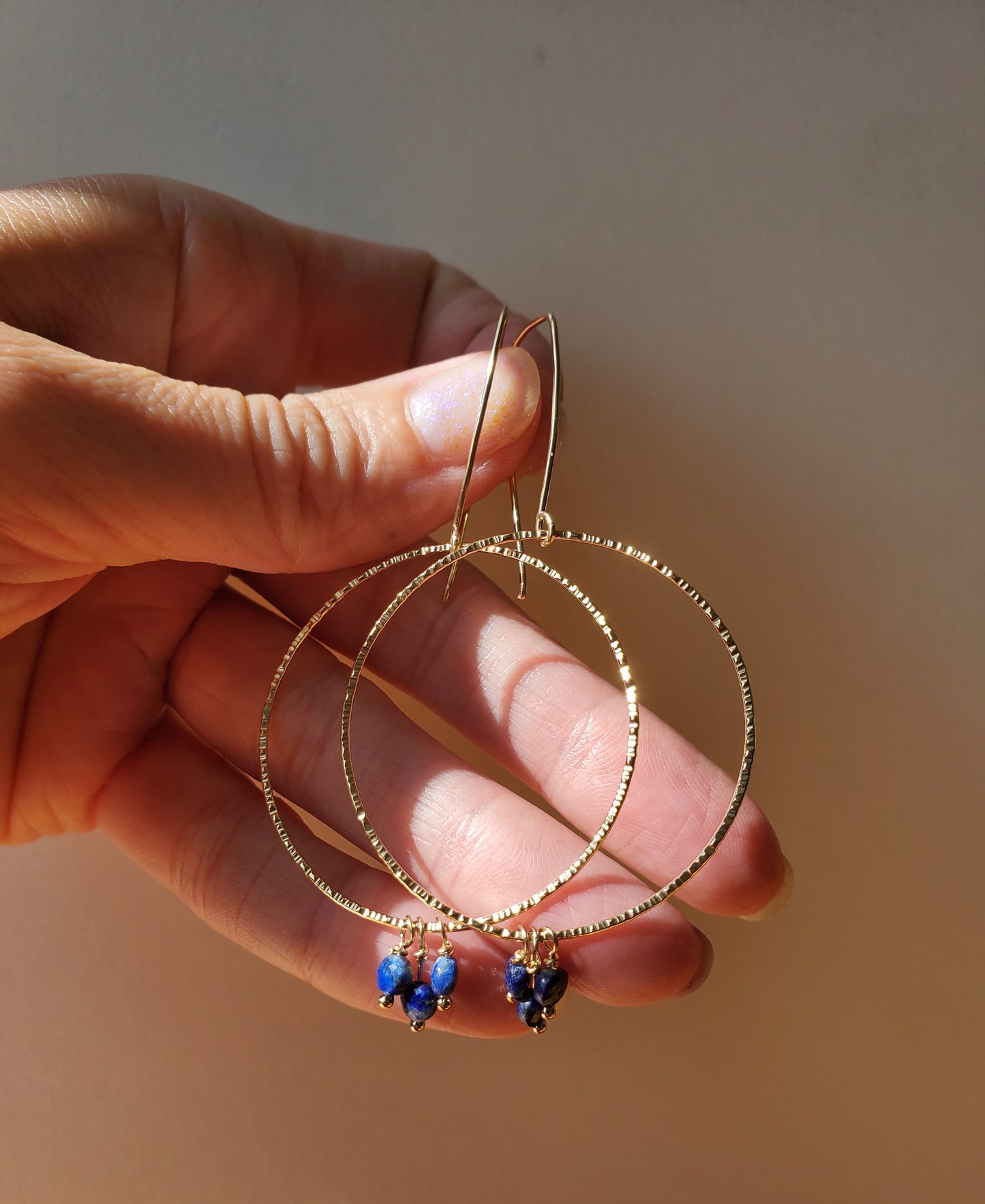 New Moon Stone Earrings - Lapis