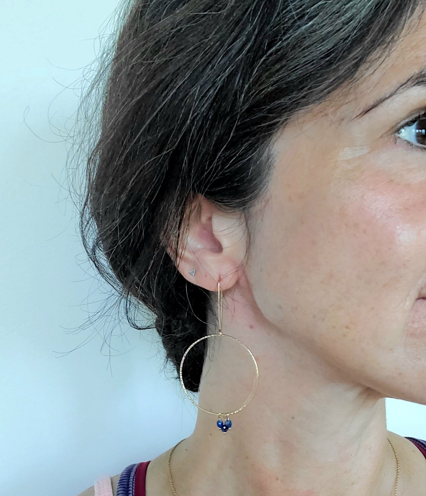 New Moon Stone Earrings - Lapis