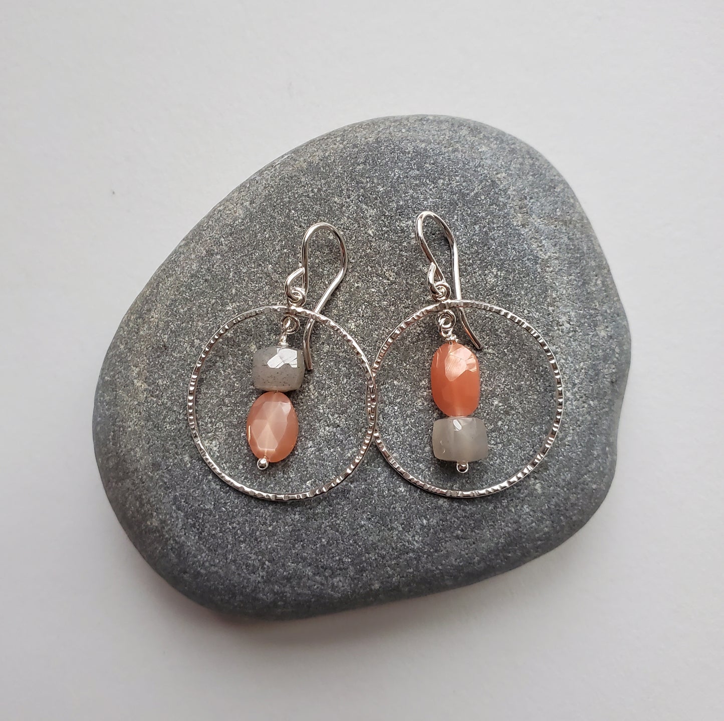 Moonstone Block Earrings