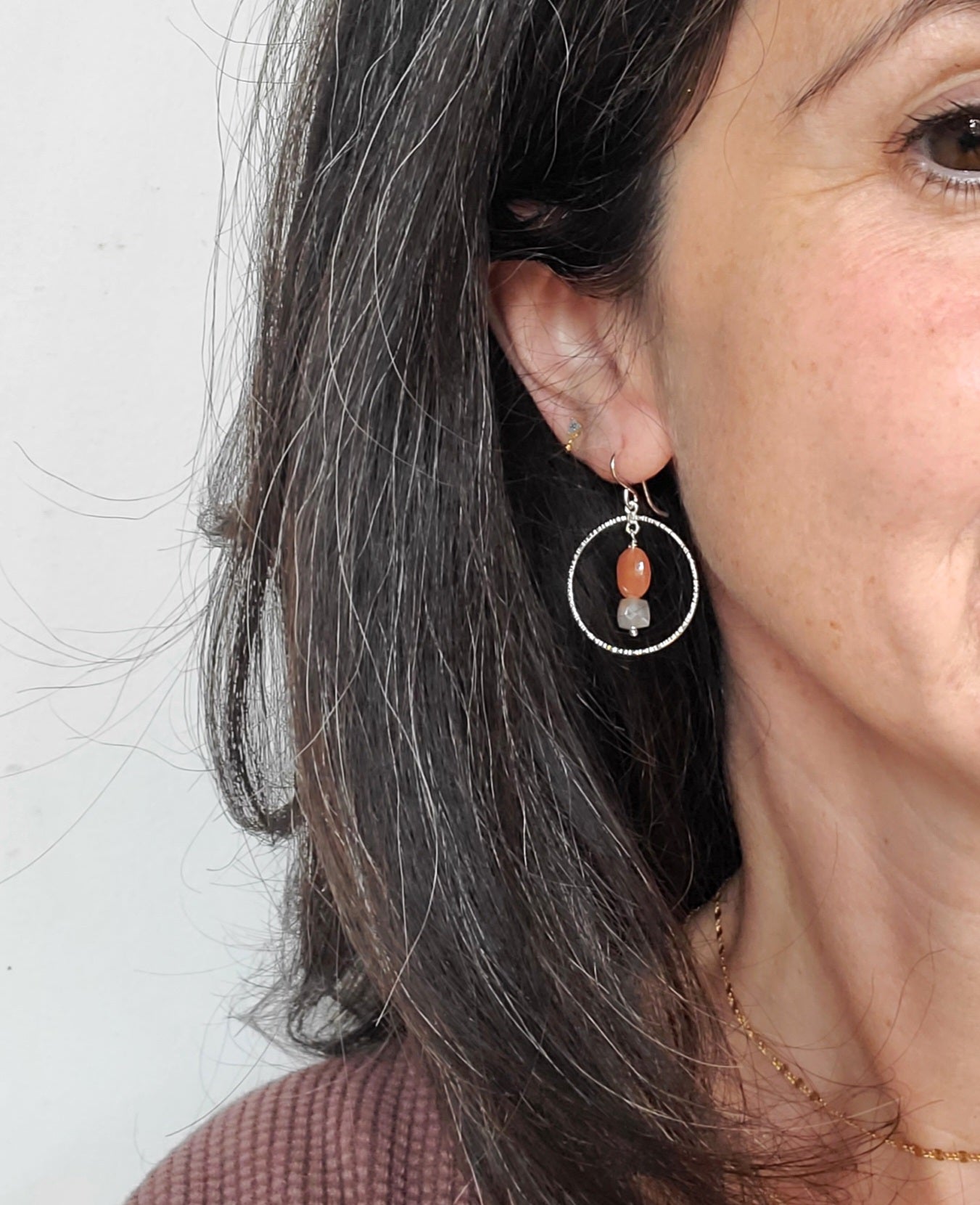 Moonstone Block Earrings