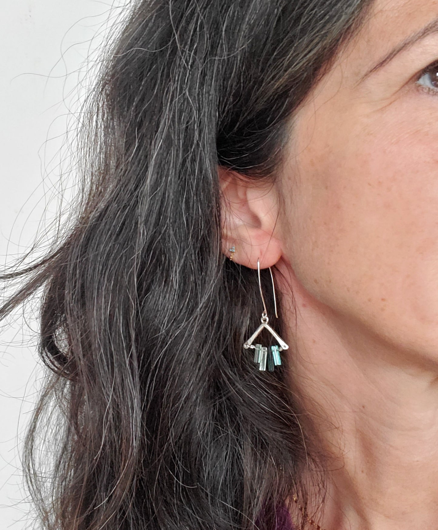 Tiny Tourmaline Shard Earrings