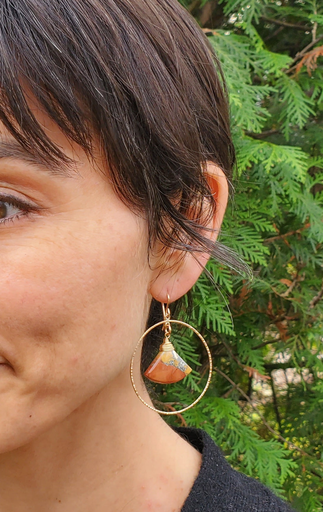 Rhodochrosite Window Earrings