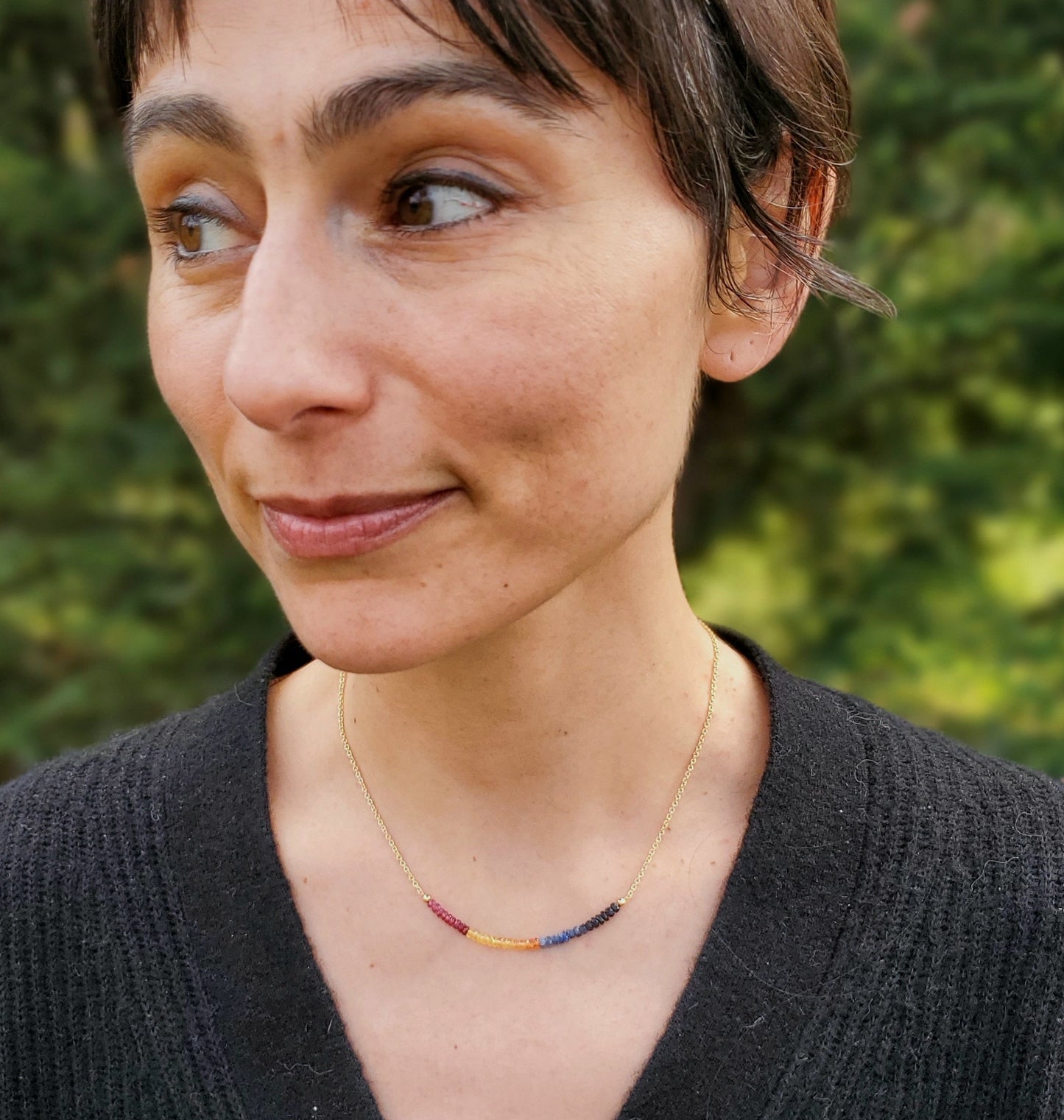 Sapphire String Necklace