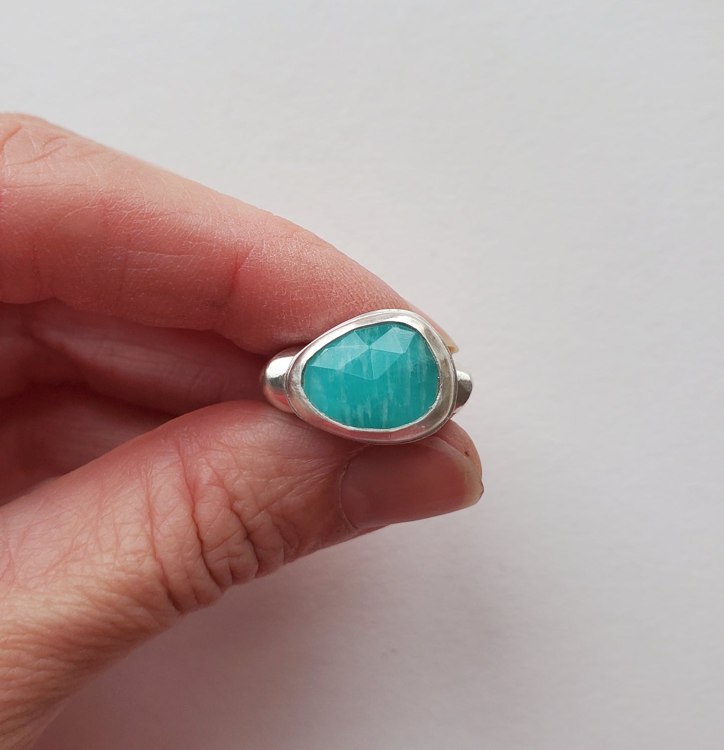 Square Ring - Amazonite - Size 8