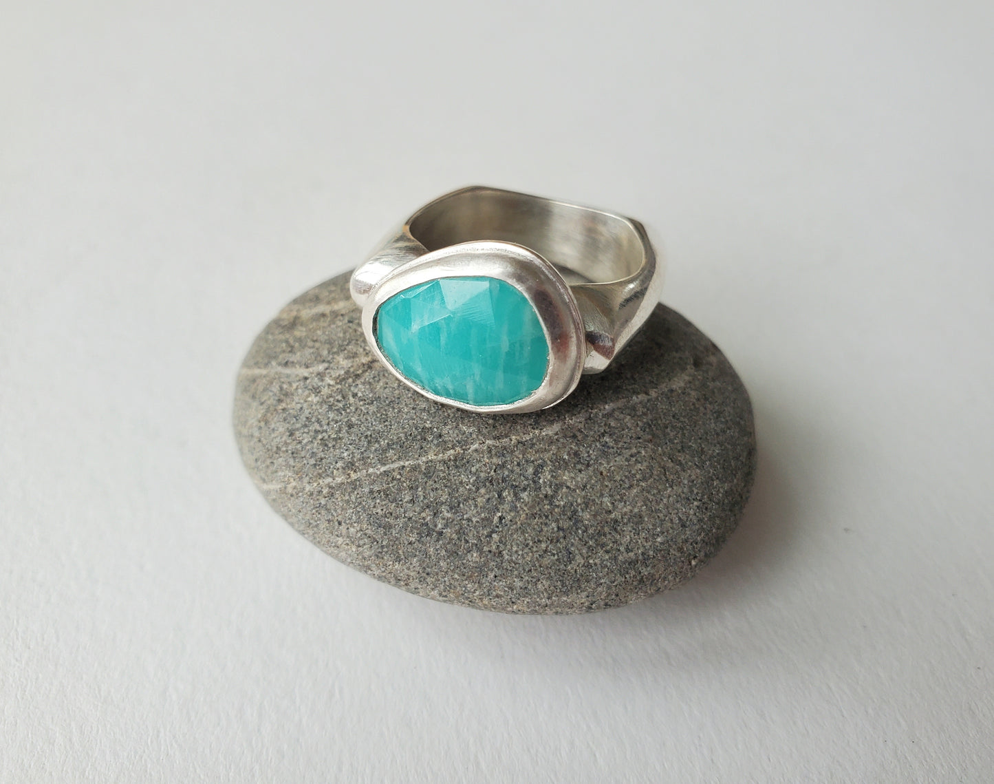 Square Ring - Amazonite - Size 8