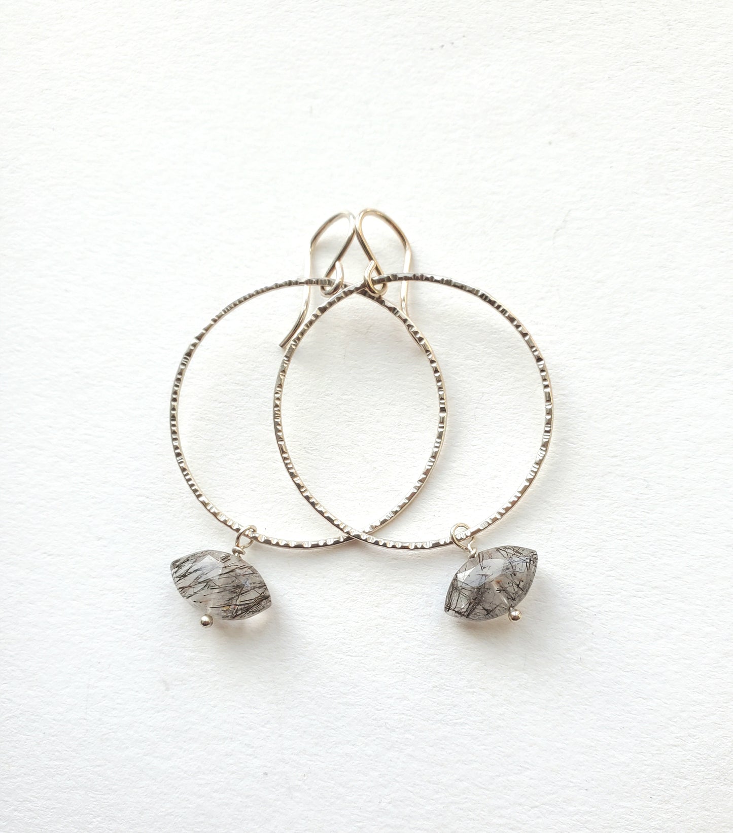 Rutilated Quartz Hoops