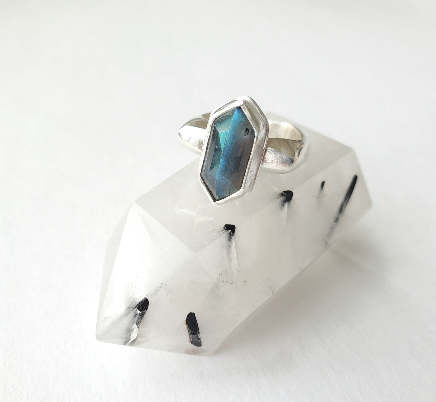 Labradorite Square Ring - Size 6.5