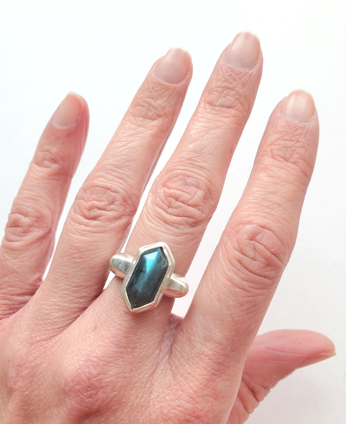 Labradorite Square Ring - Size 6.5