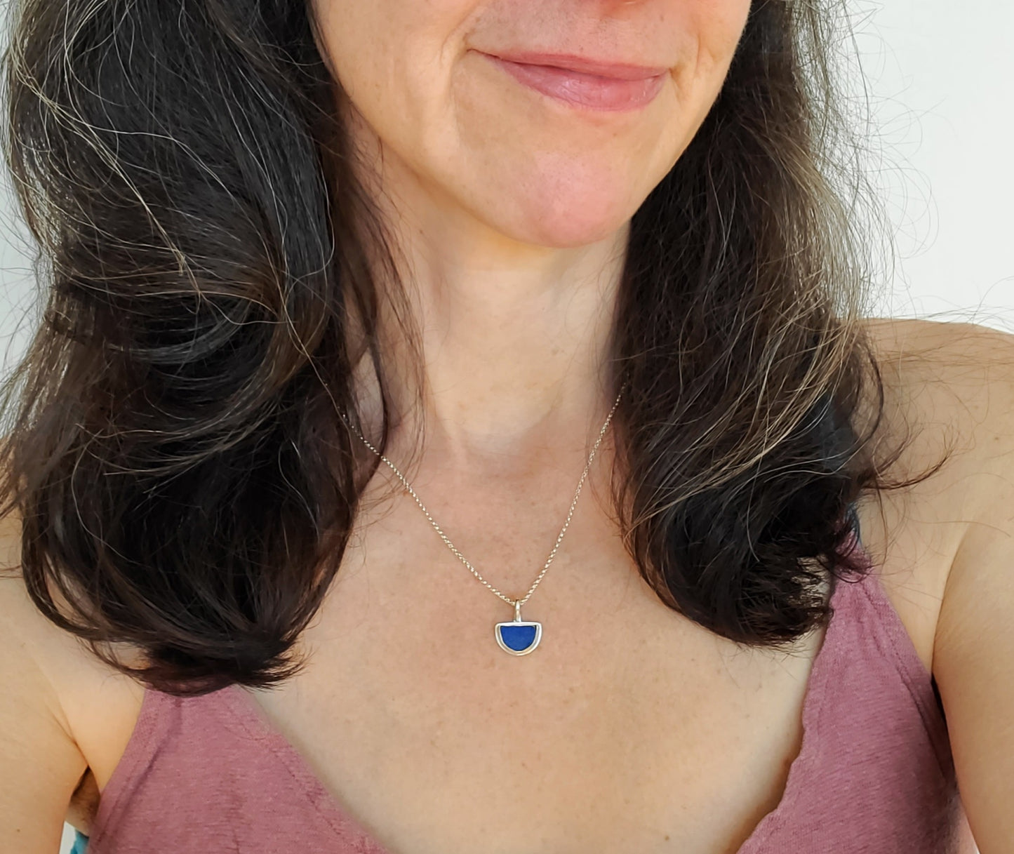 Lapis Half Dome Necklace