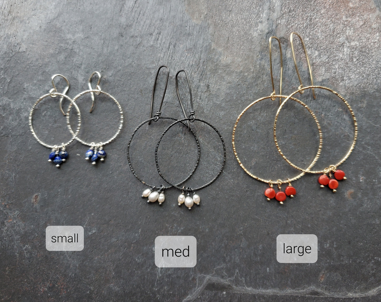 New Moon Stone Earrings - Lapis