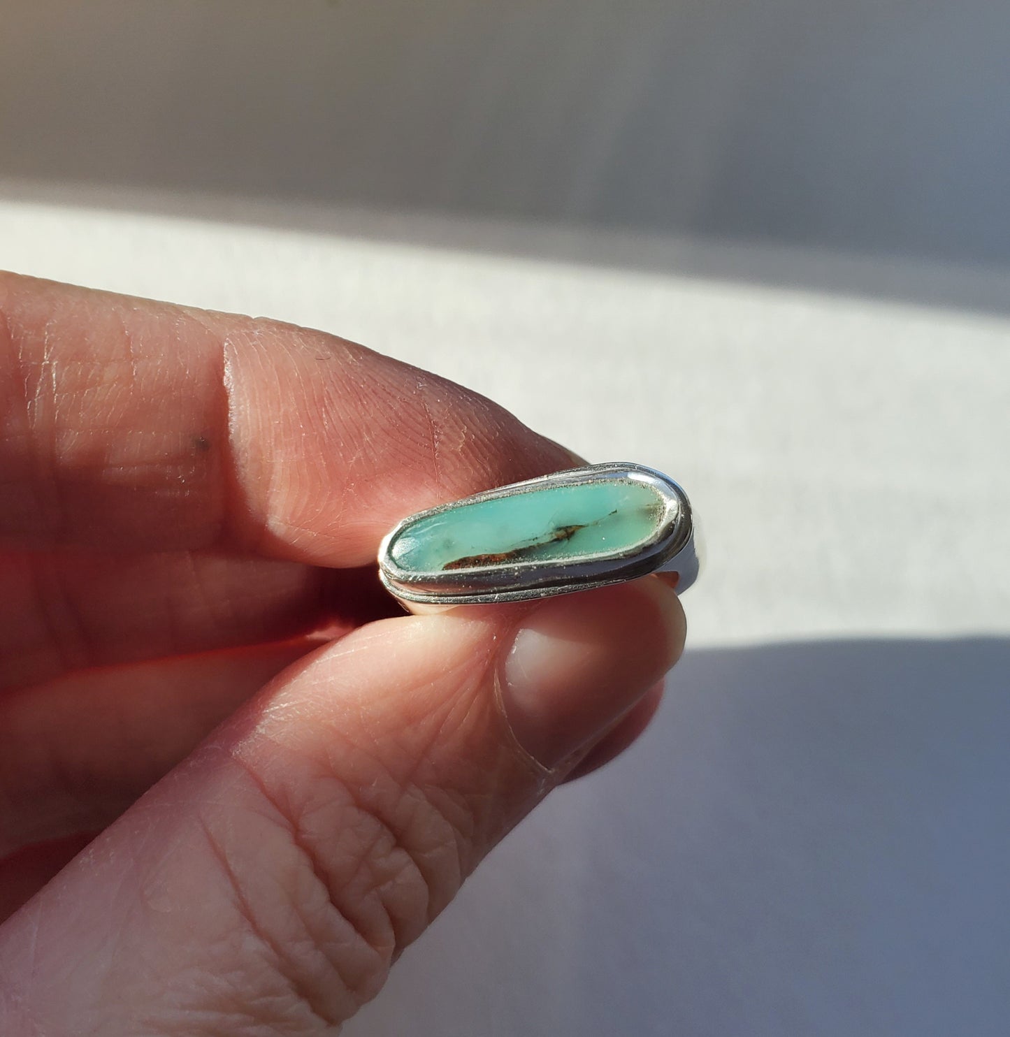 Square Ring- Peruvian Opal - Size 6