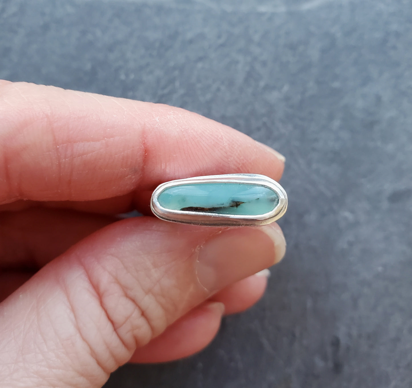Square Ring- Peruvian Opal - Size 6