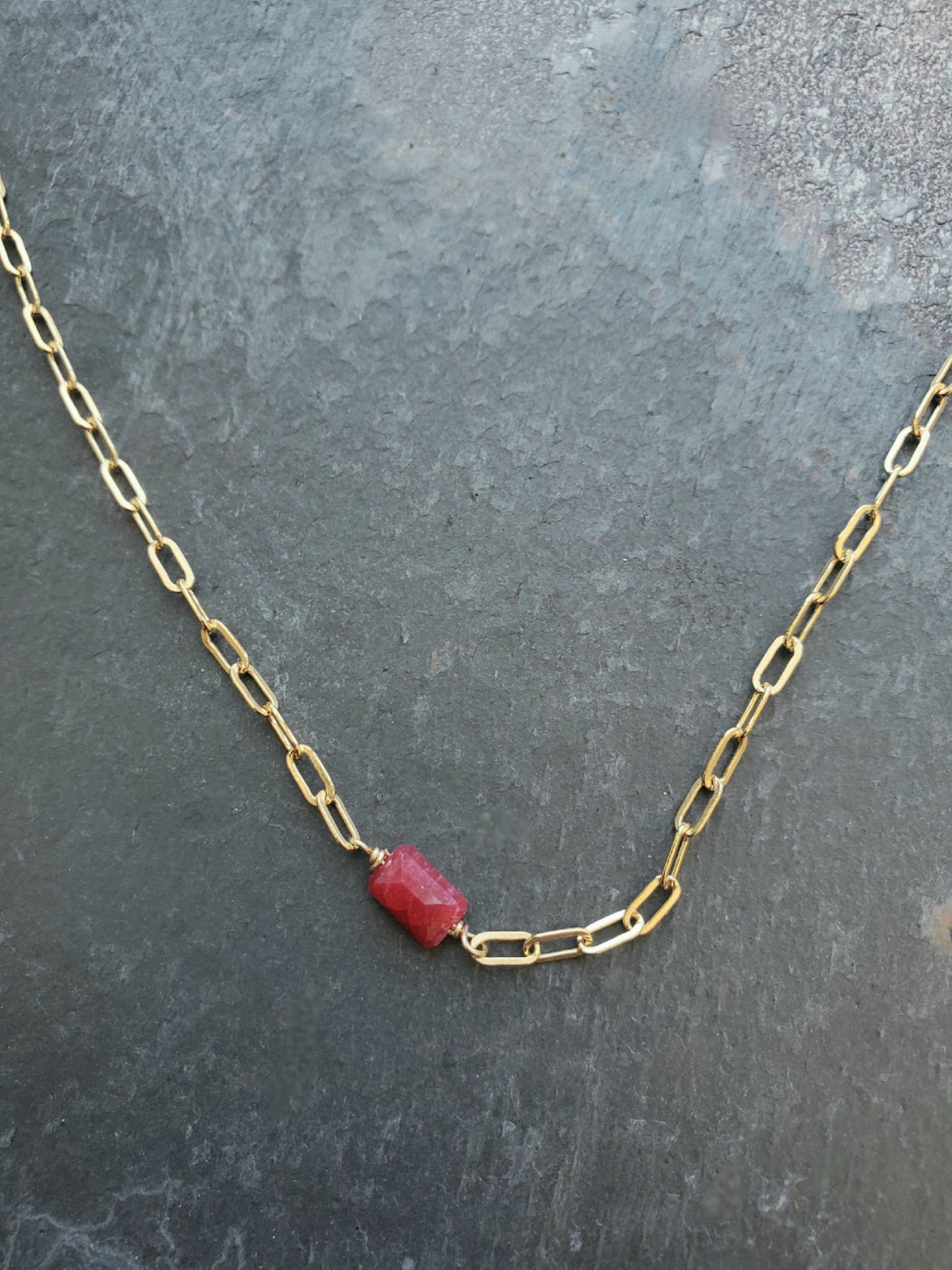 Ruby Rectangle Necklace