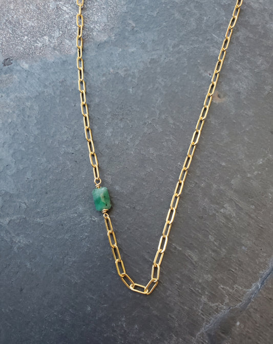 Emerald Rectangle Necklace