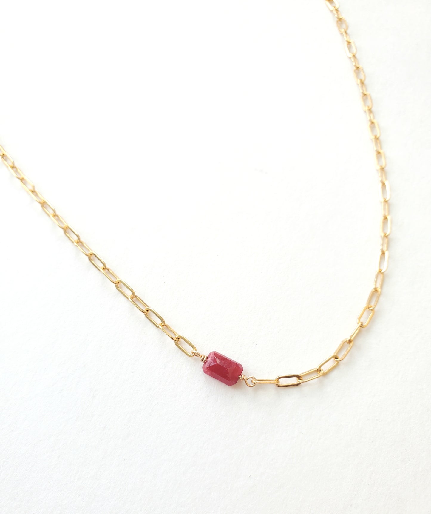 Ruby Rectangle Necklace