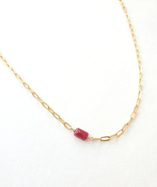 Ruby Rectangle Necklace