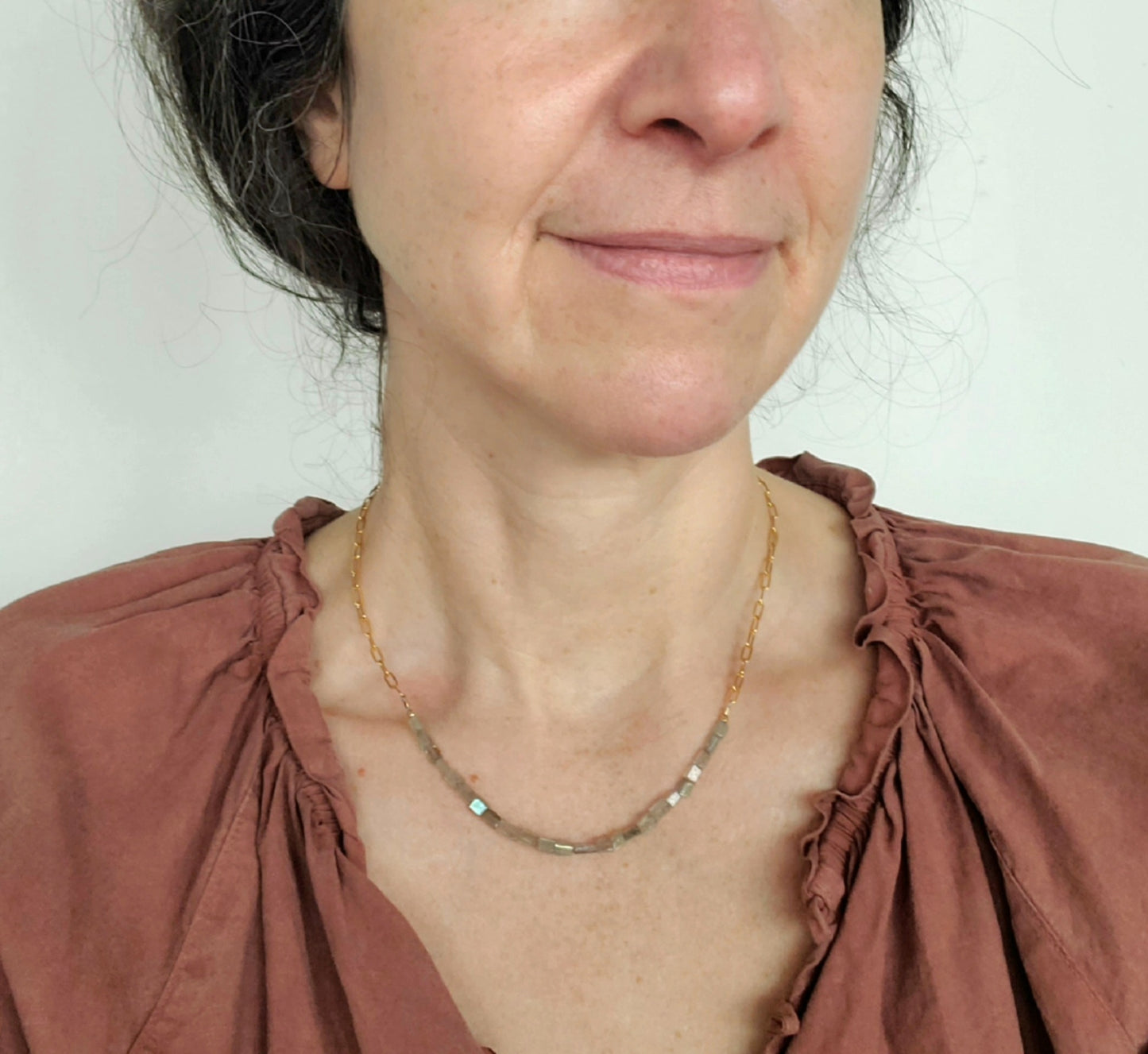 Labradorite Box Necklace