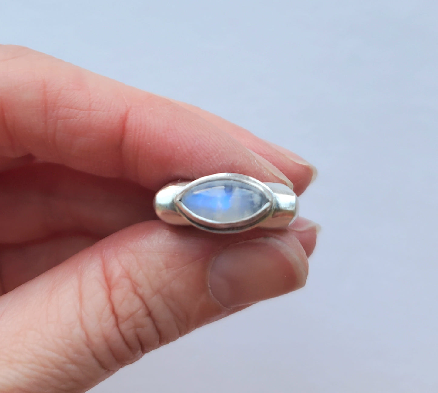 Square Ring- Moonstone - Size 9