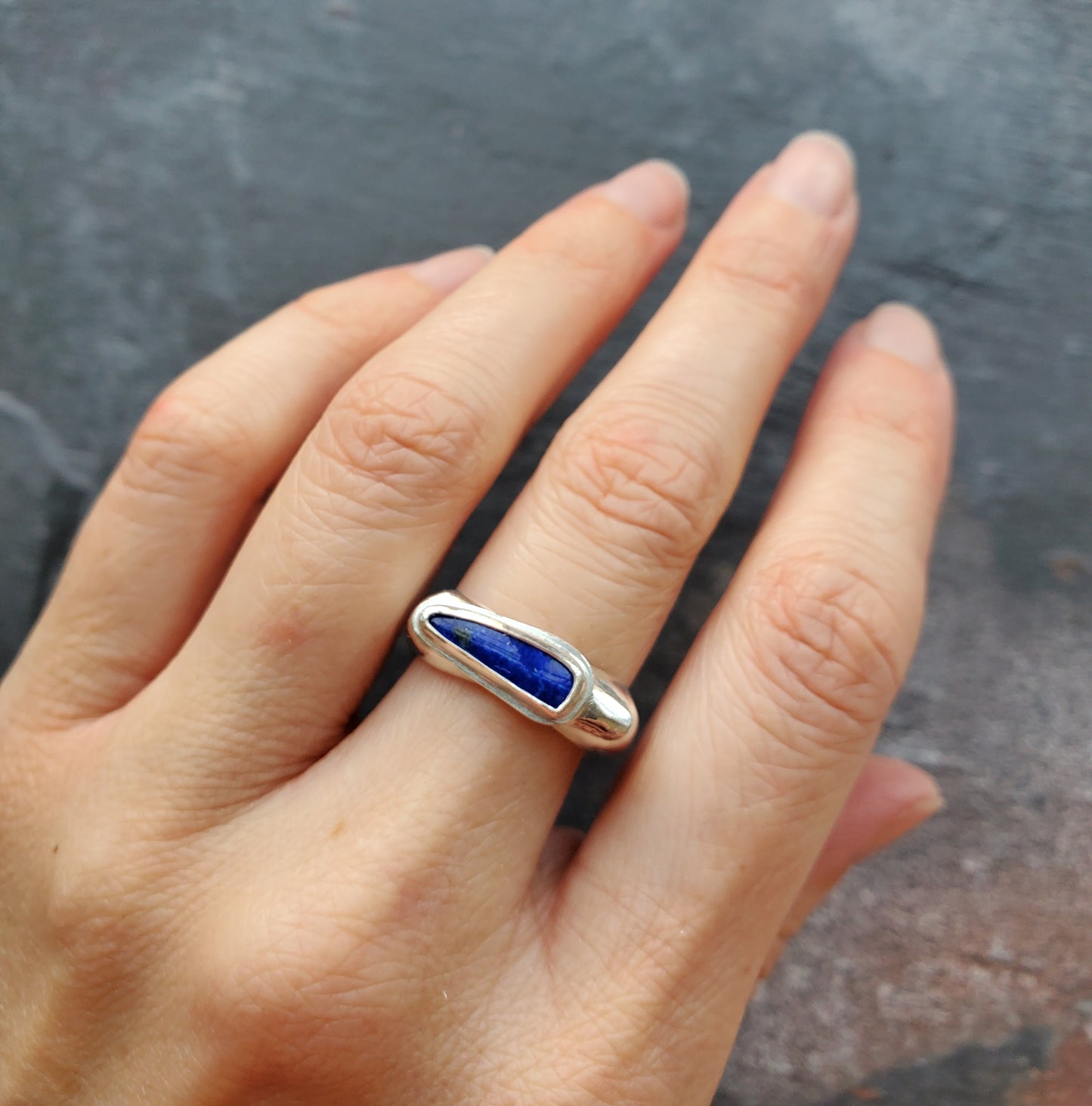 Square Ring - Lapis- Size 9