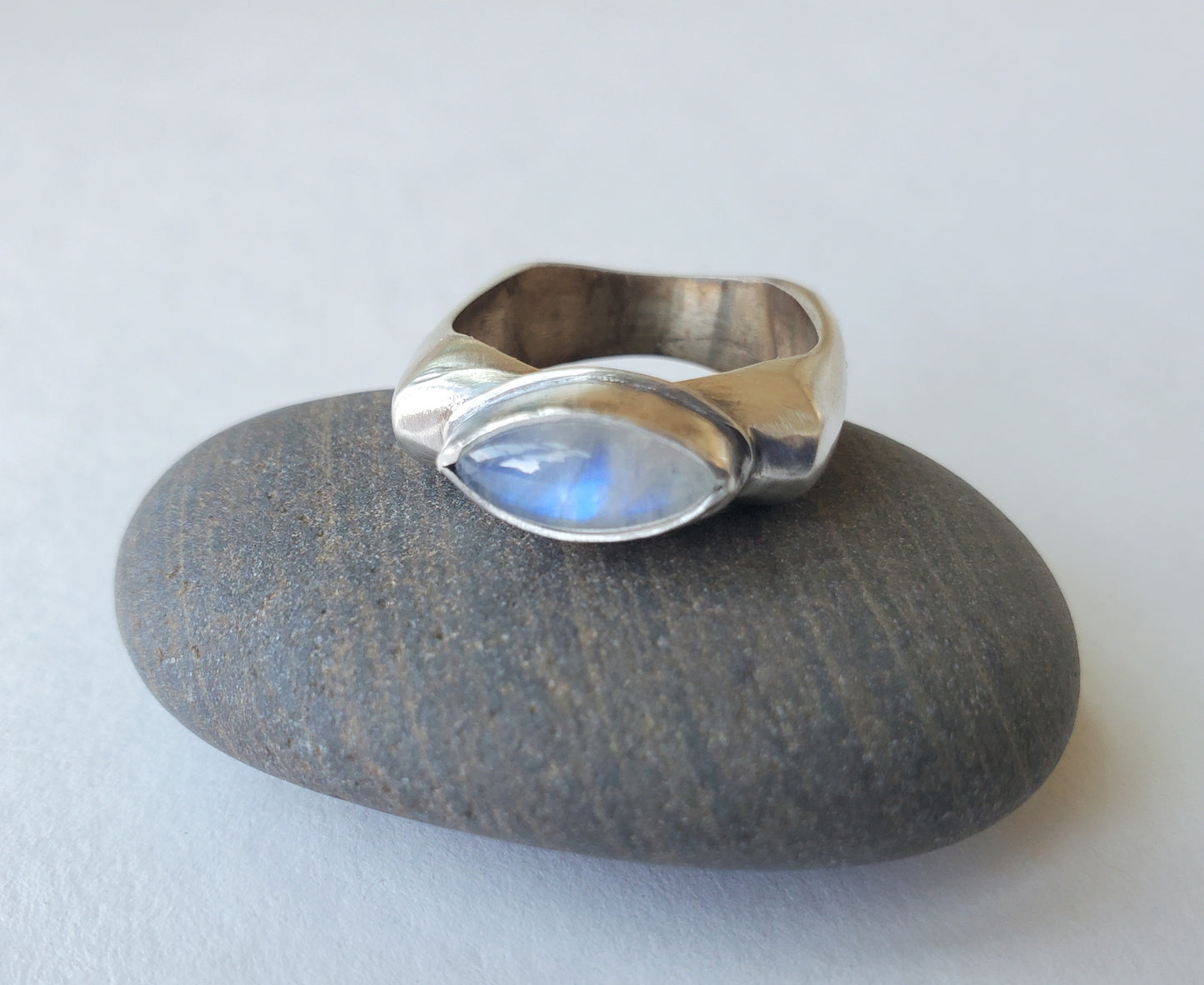 Square Ring- Moonstone - Size 9