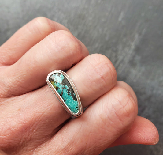 Square Ring- Turquoise - Size 7