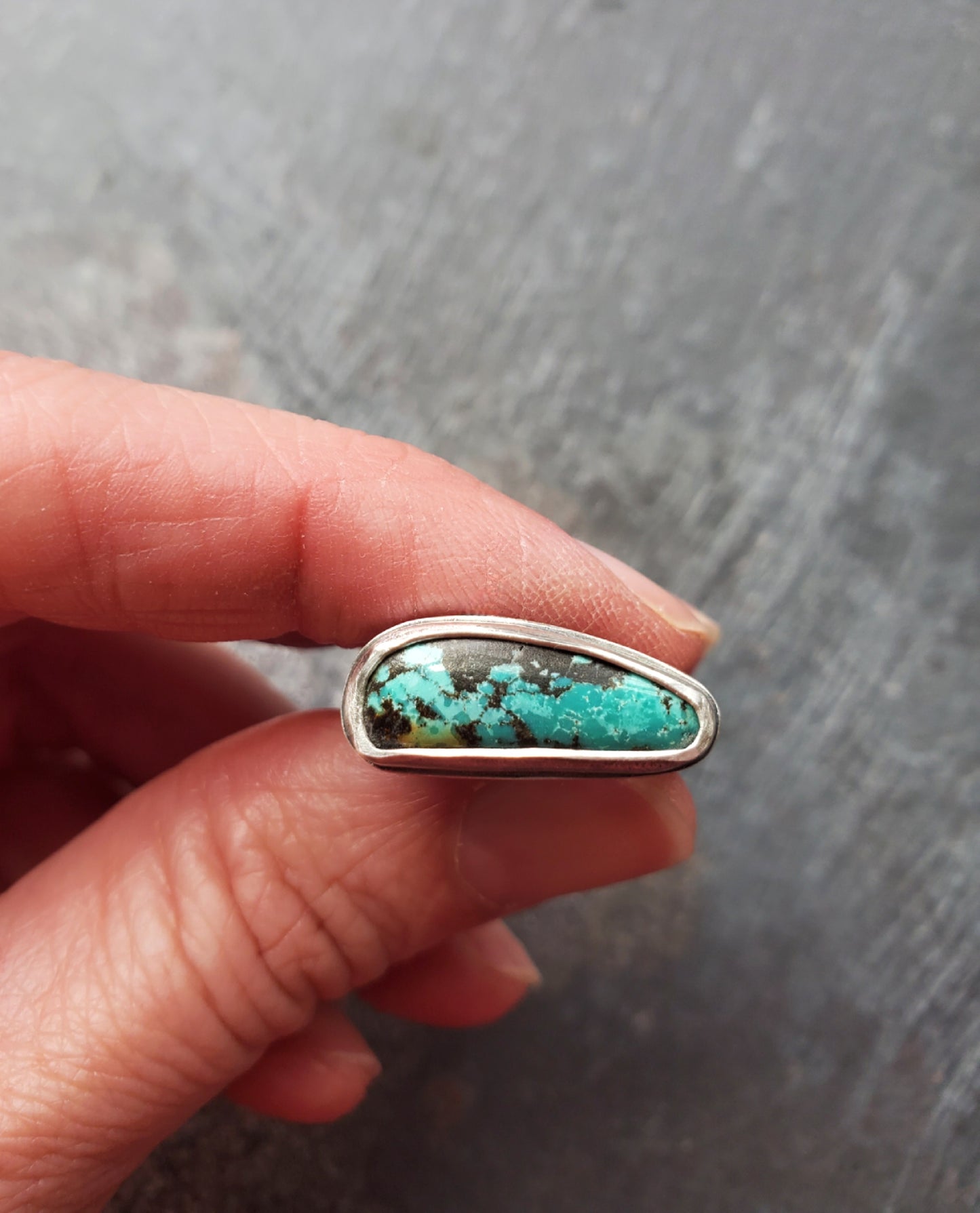 Square Ring- Turquoise - Size 7