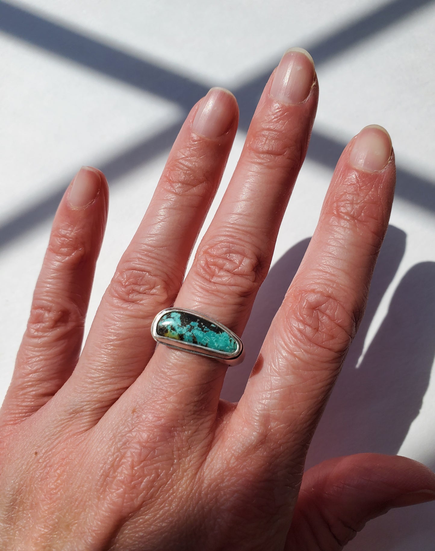Square Ring- Turquoise - Size 7