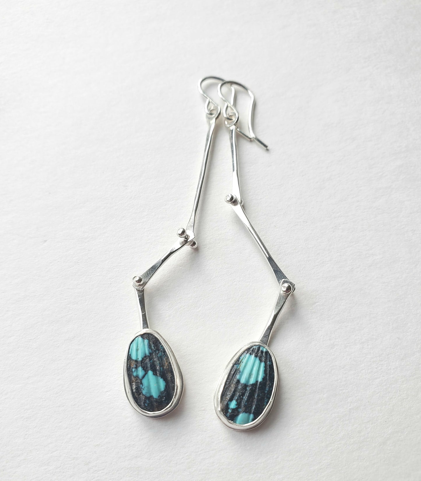 Set Hinge Earrings - Matrix Turquoise