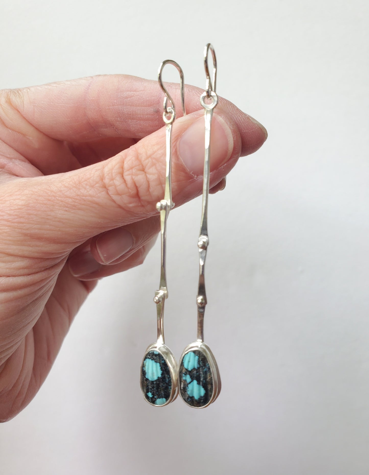 Set Hinge Earrings - Matrix Turquoise
