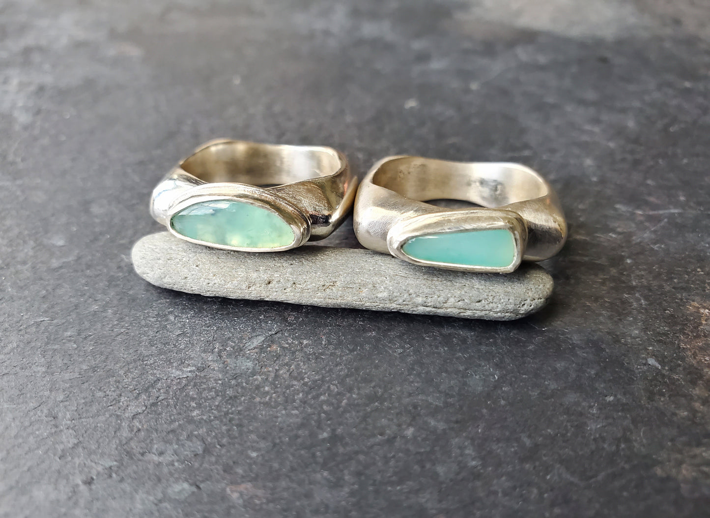 Square Ring- Peruvian Opal -Size 7.5