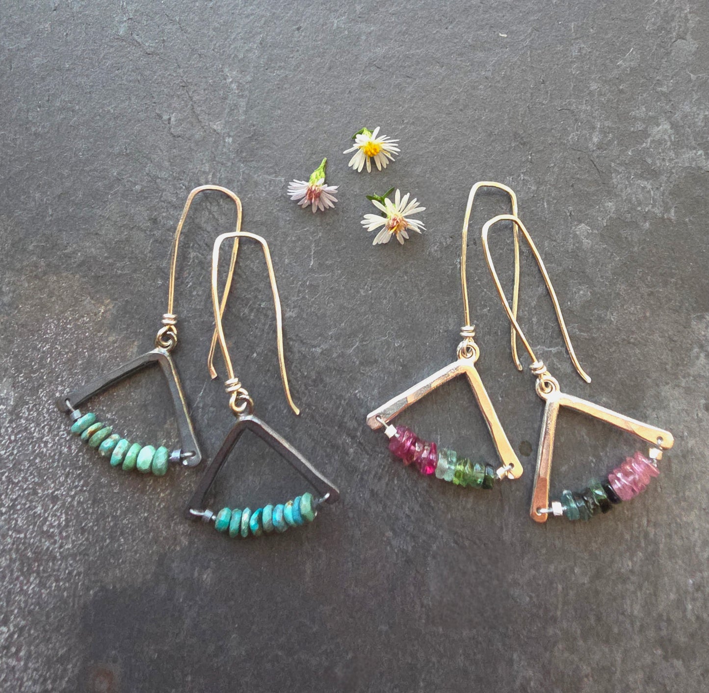 Tourmaline Wishbone Earrings