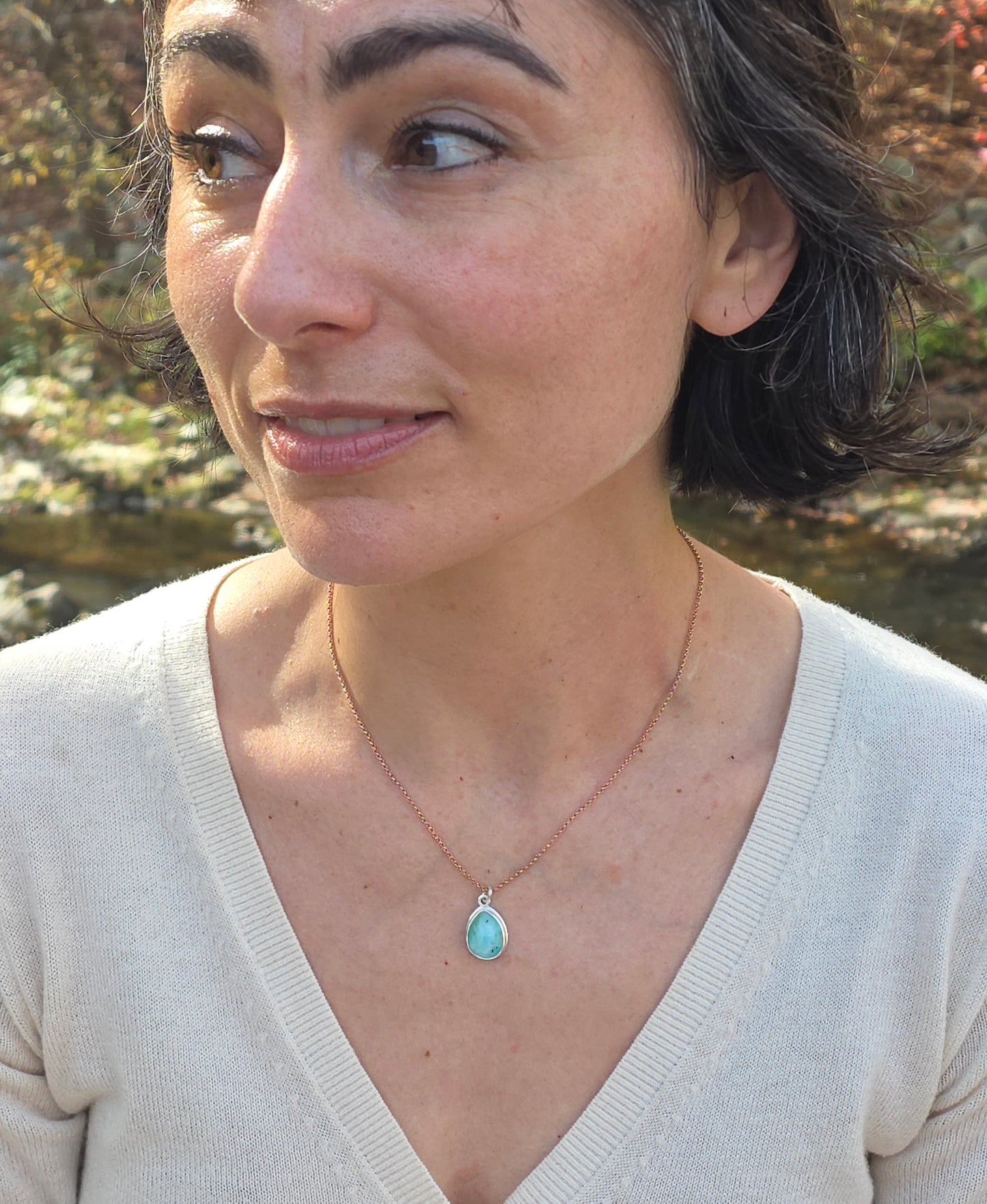 Peruvian Opal Drop Necklace