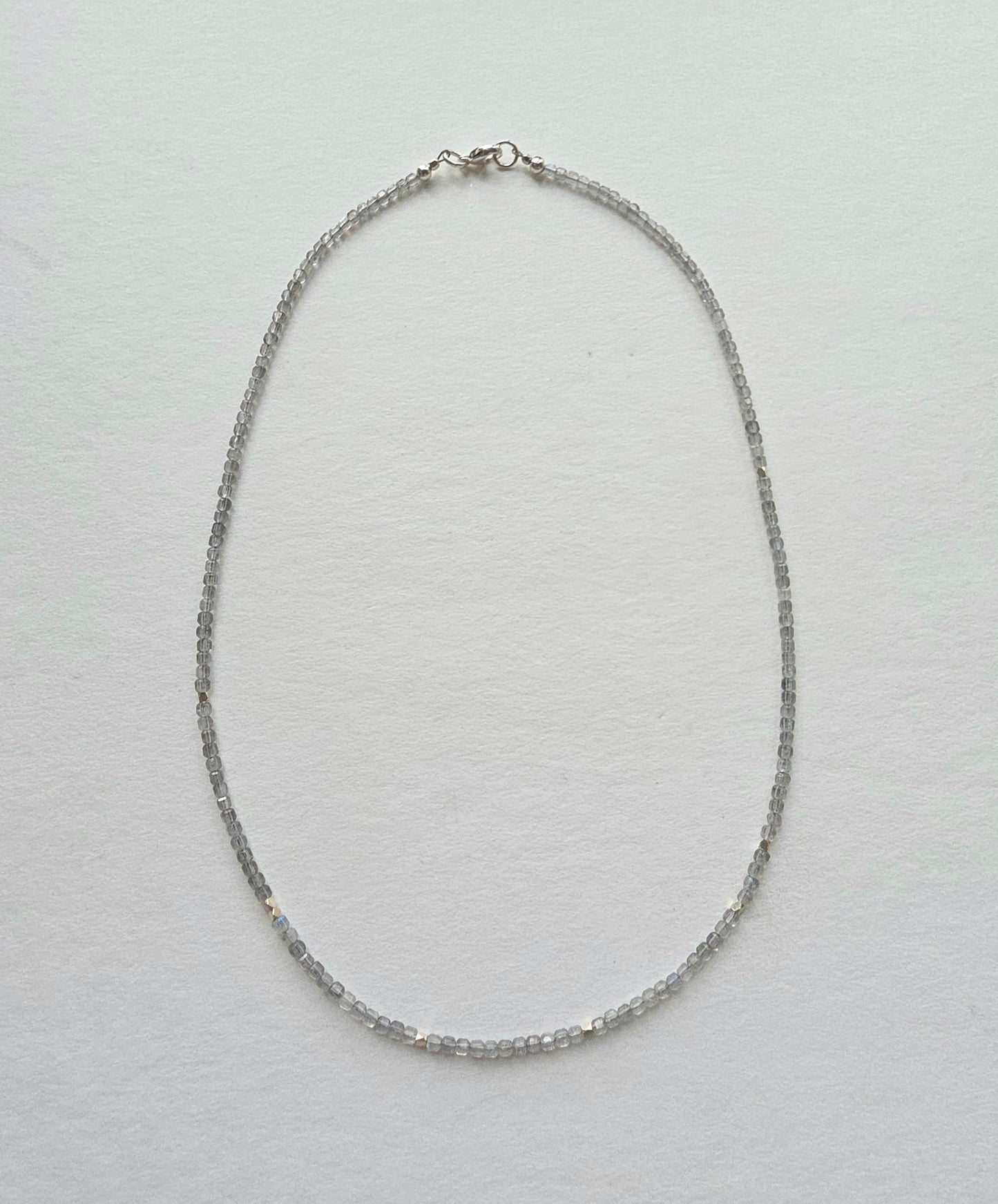 Square Stone Necklace - Labradorite