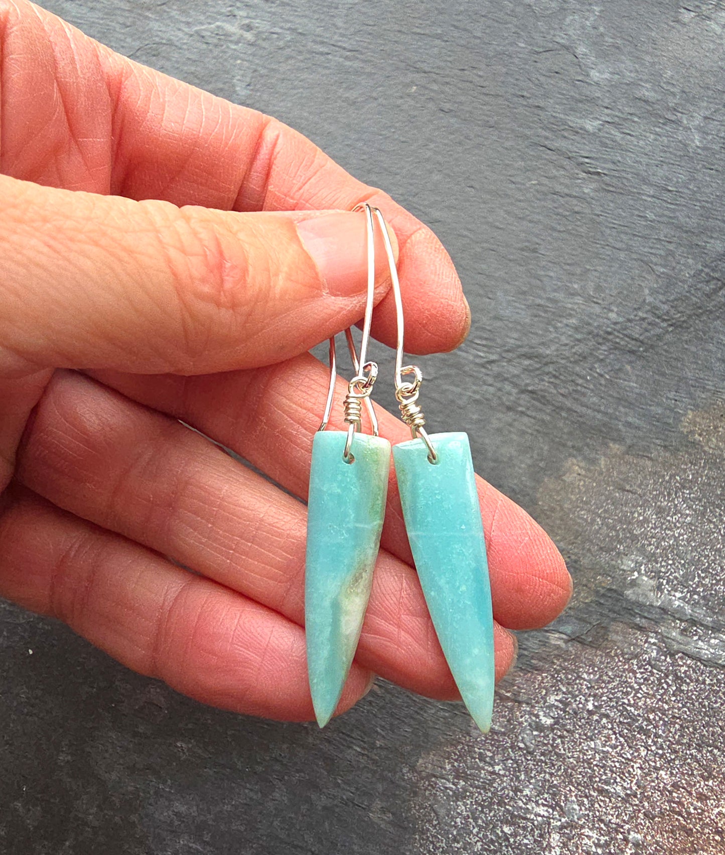 Amazonite Quill Earrings