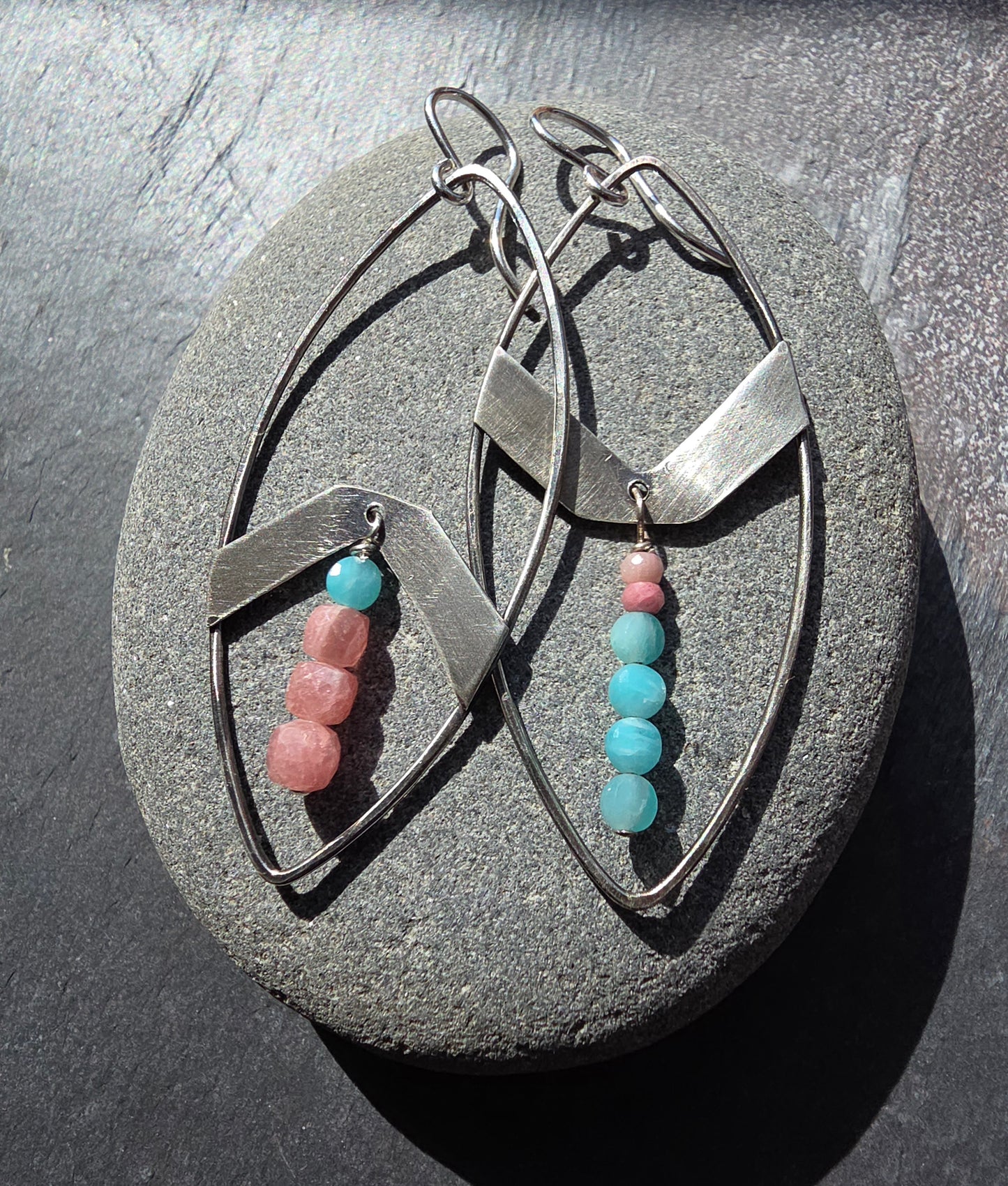 Beaded Shield Earrings