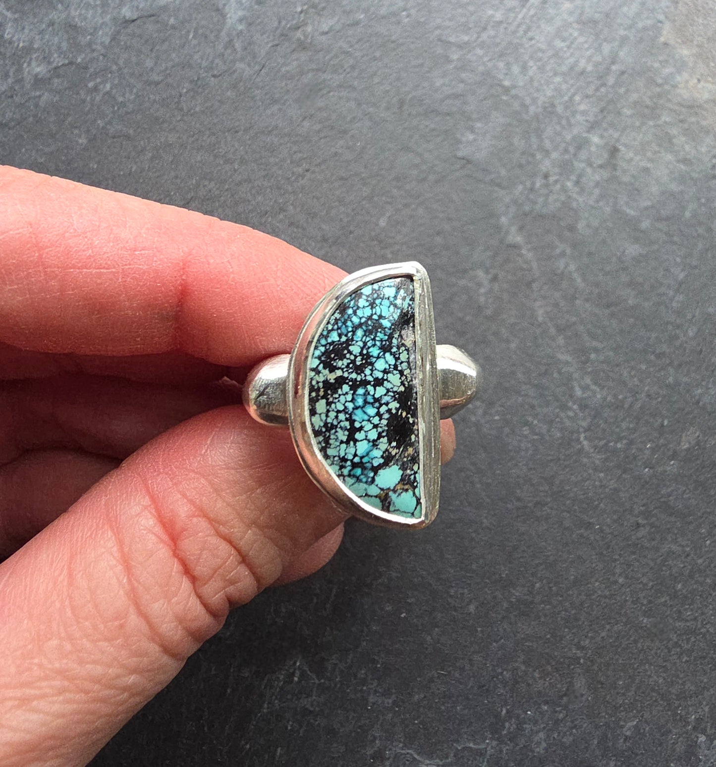 Quarter Moon Turquoise Ring