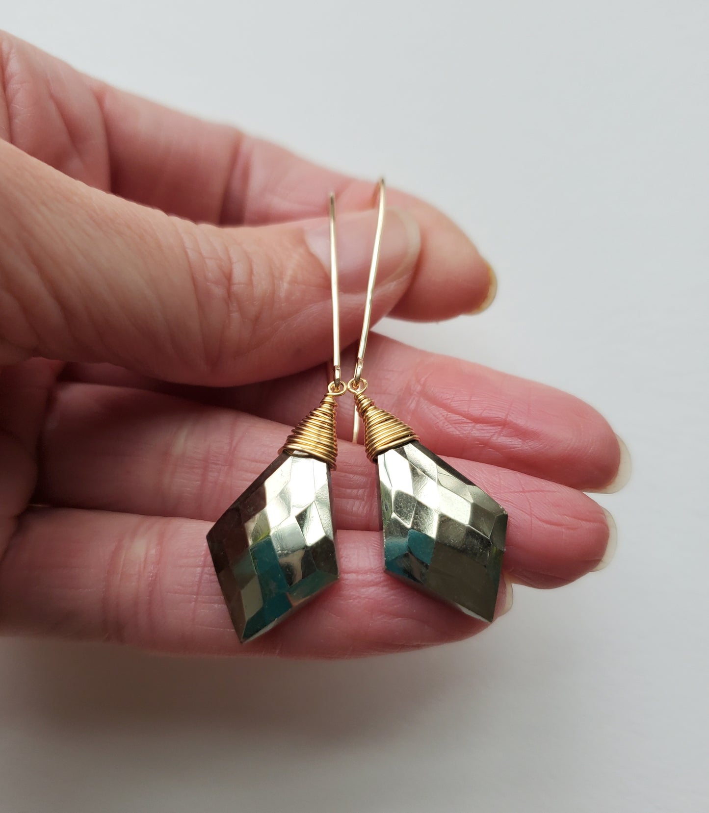 Pyrite Diamond Earrings
