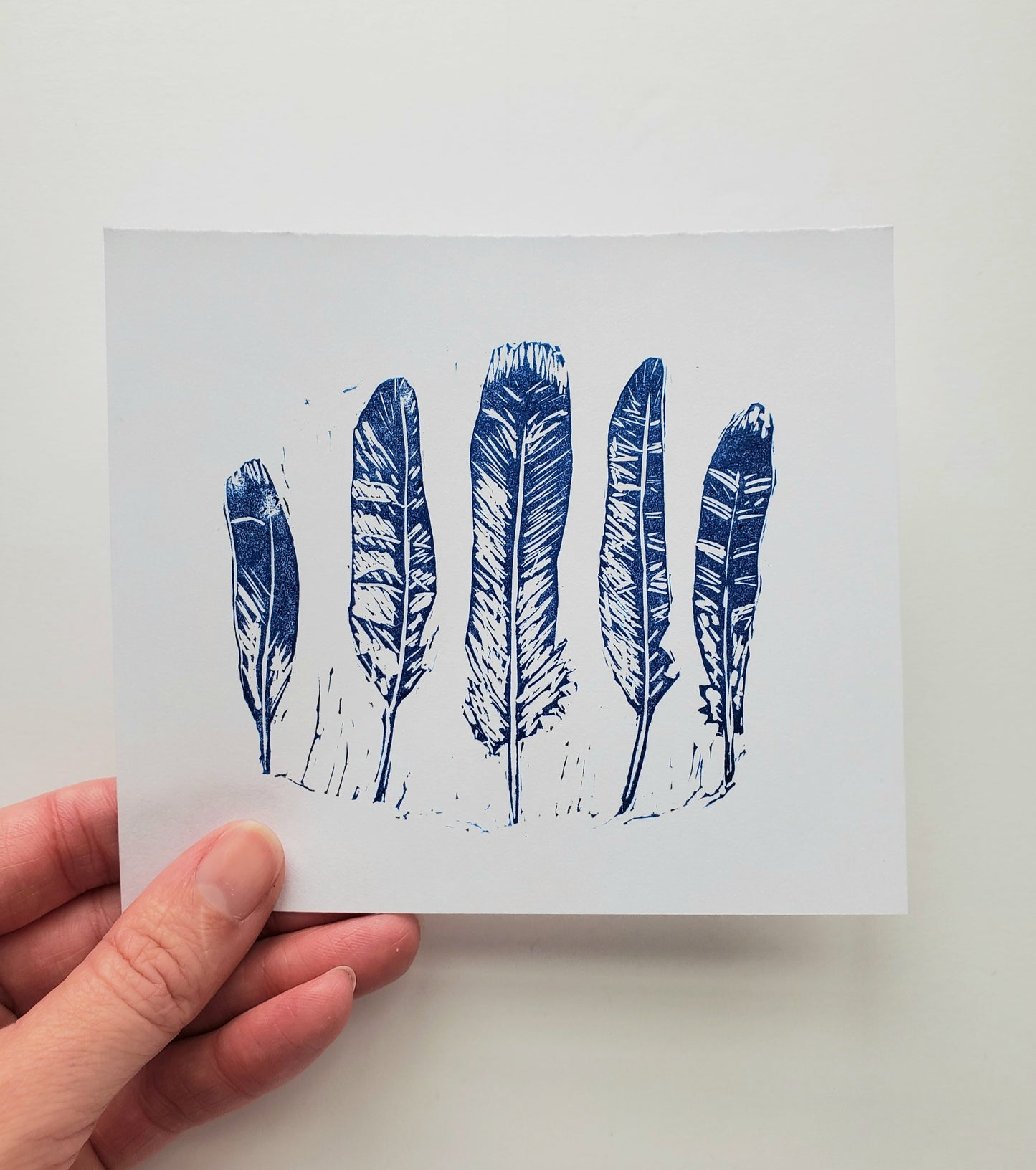 Feather Linocut Print