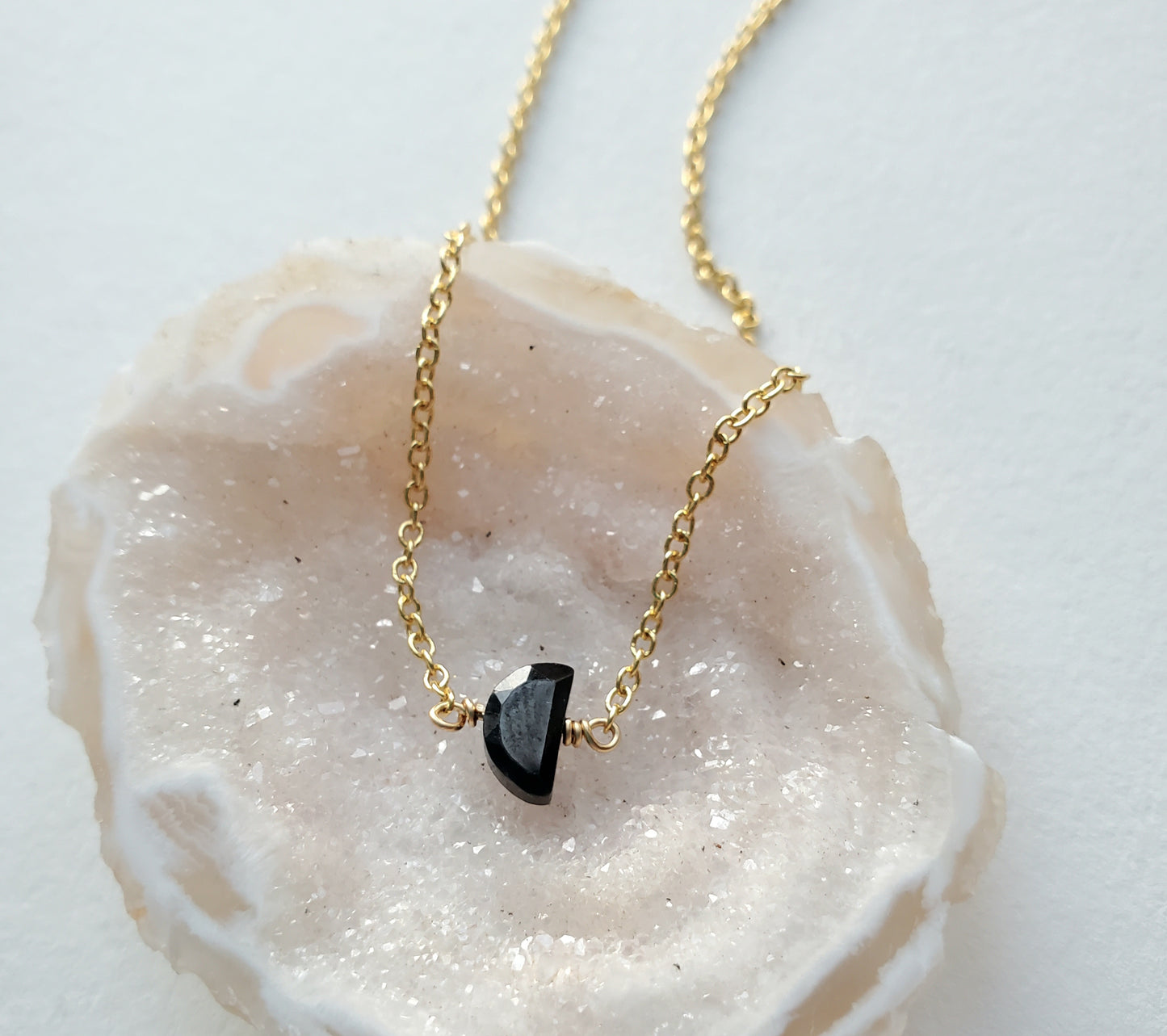 Onyx Half Moon Necklace