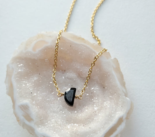 Onyx Half Moon Necklace
