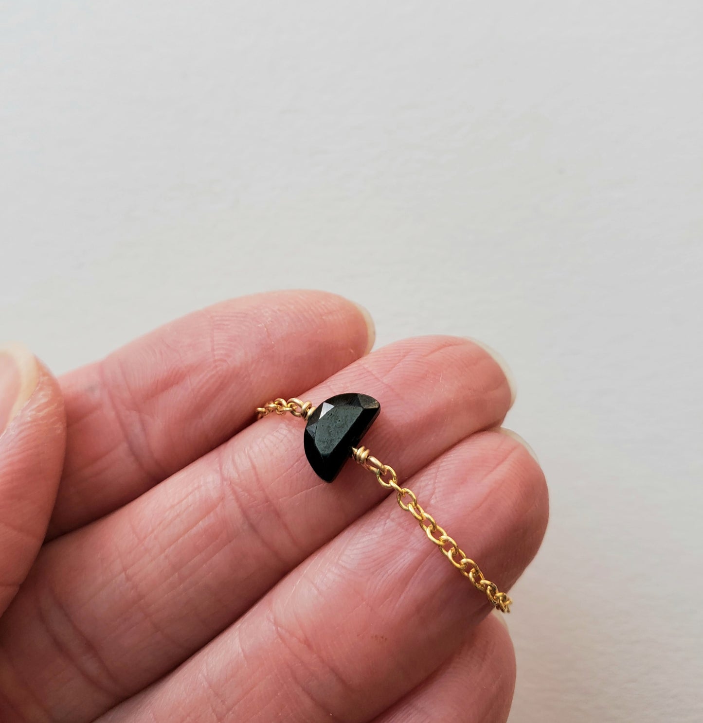 Onyx Half Moon Necklace