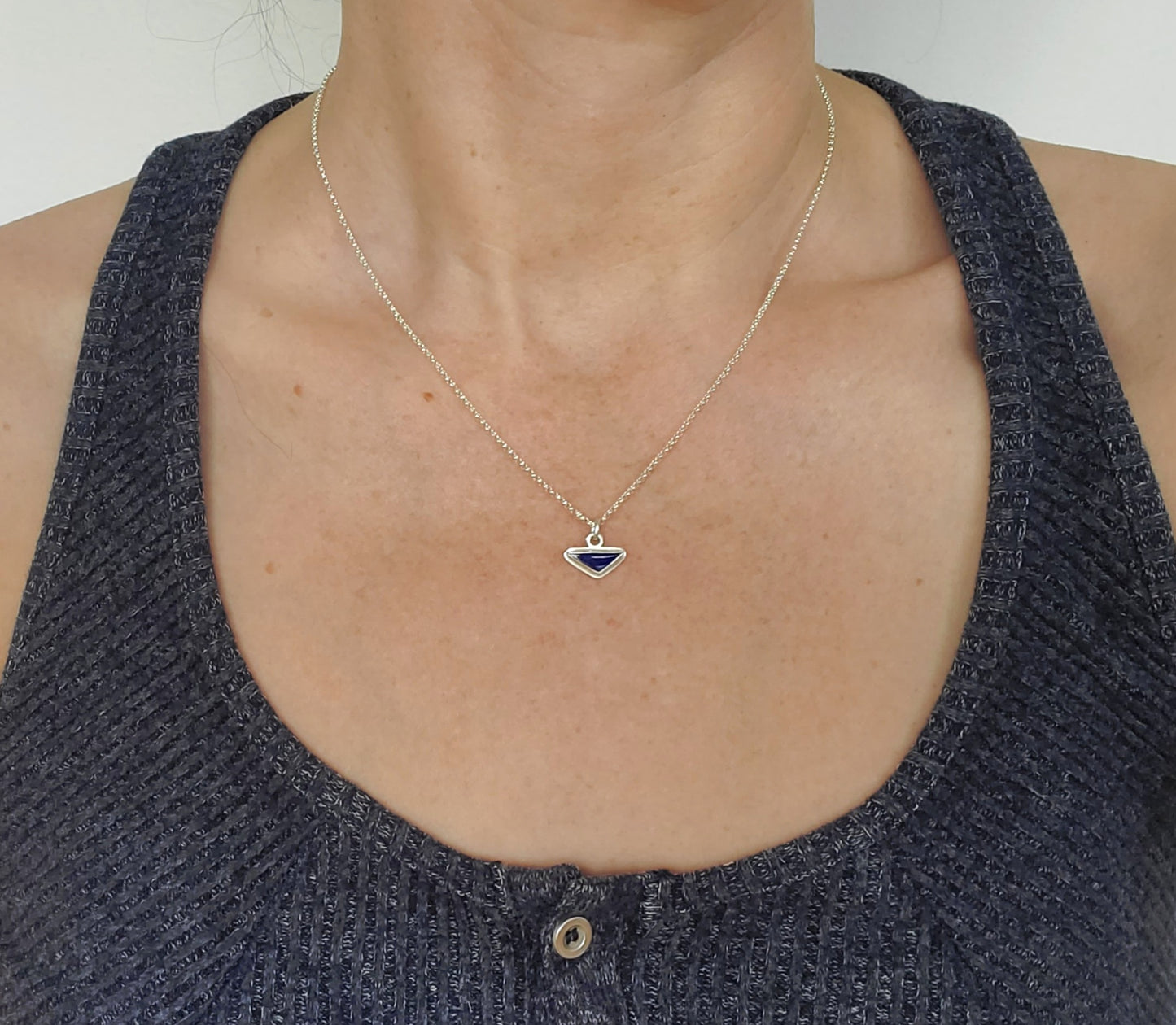 Lapis Triangle Necklace