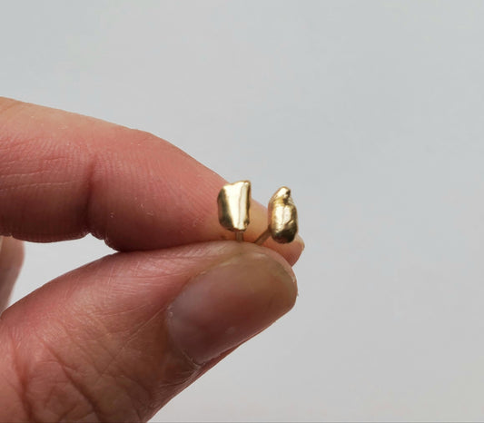 14k Gold Nugget Studs