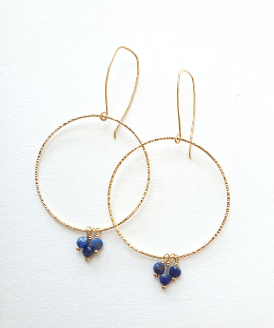 New Moon Stone Earrings - Lapis