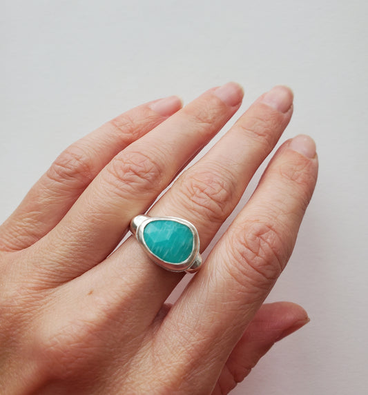 Square Ring - Amazonite - Size 8