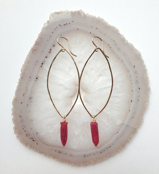 Shield Earring - Ruby- Limited Edition