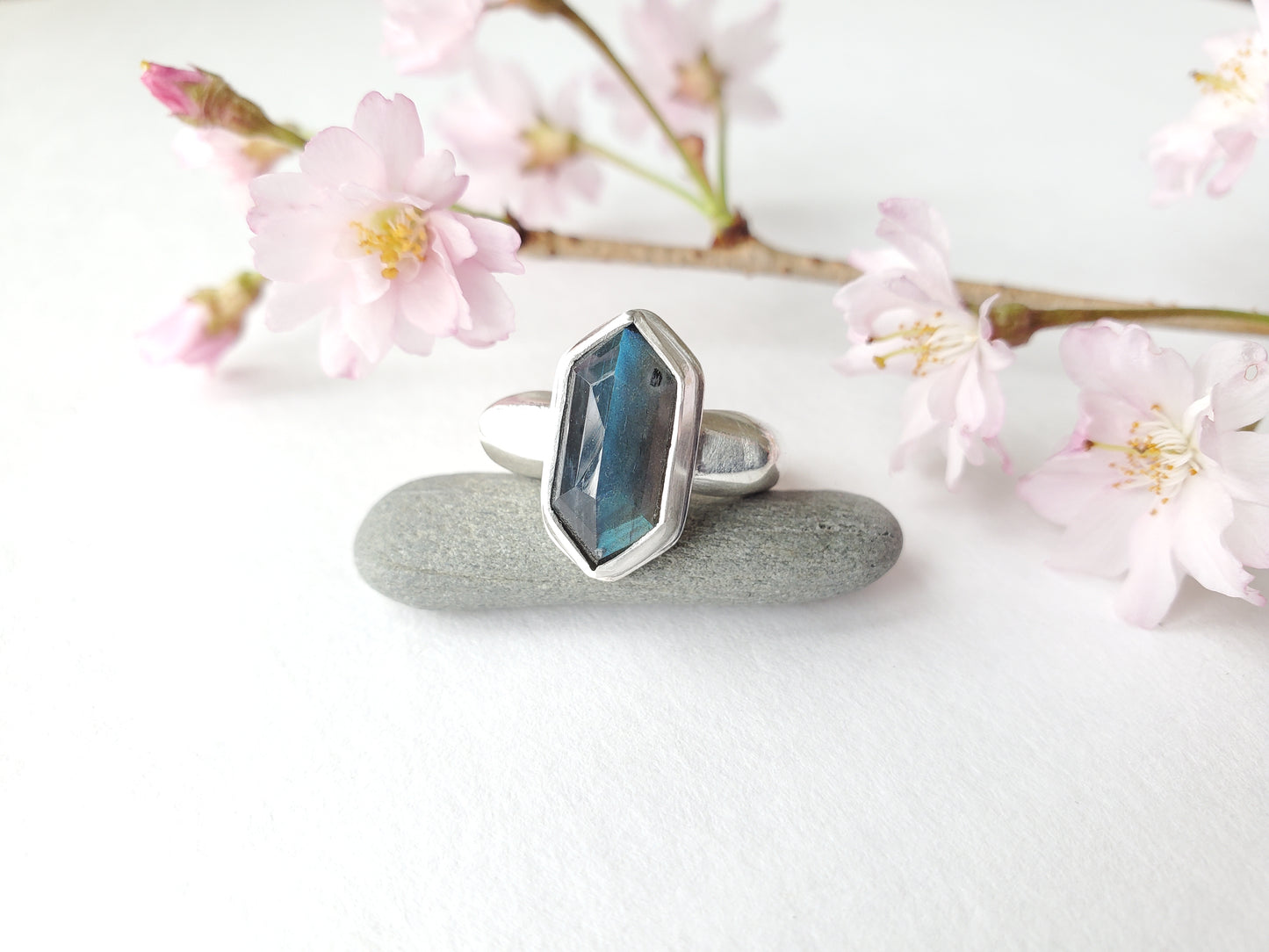 Labradorite Square Ring - Size 6.5