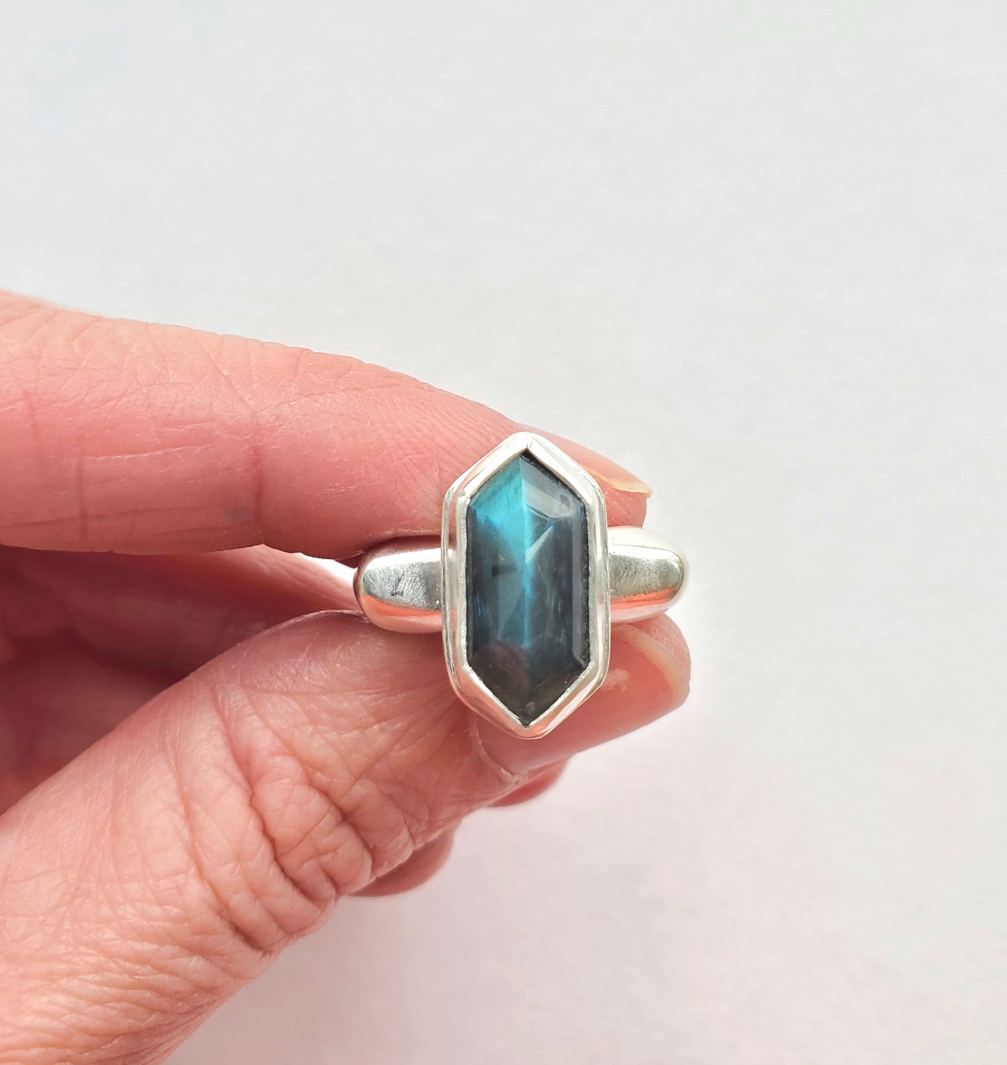 Labradorite Square Ring - Size 6.5