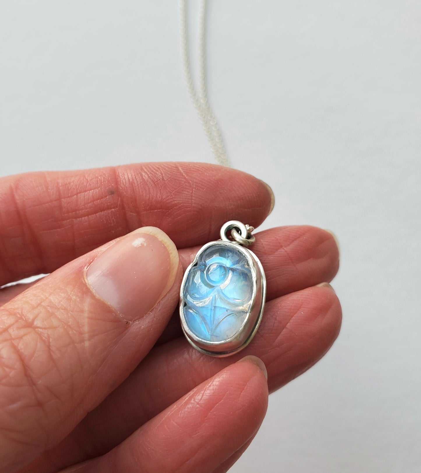 Moonstone Flower Necklace